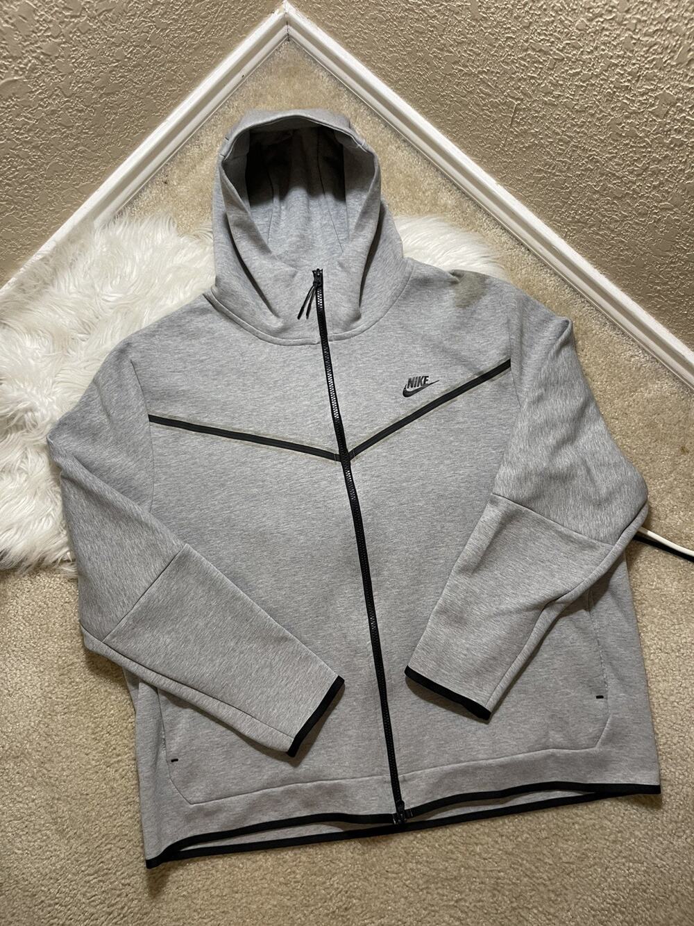 Nike Sportswear Tech Fleece Hoodie Mens 3XL Gray Full Zip Jacket CU4489-063